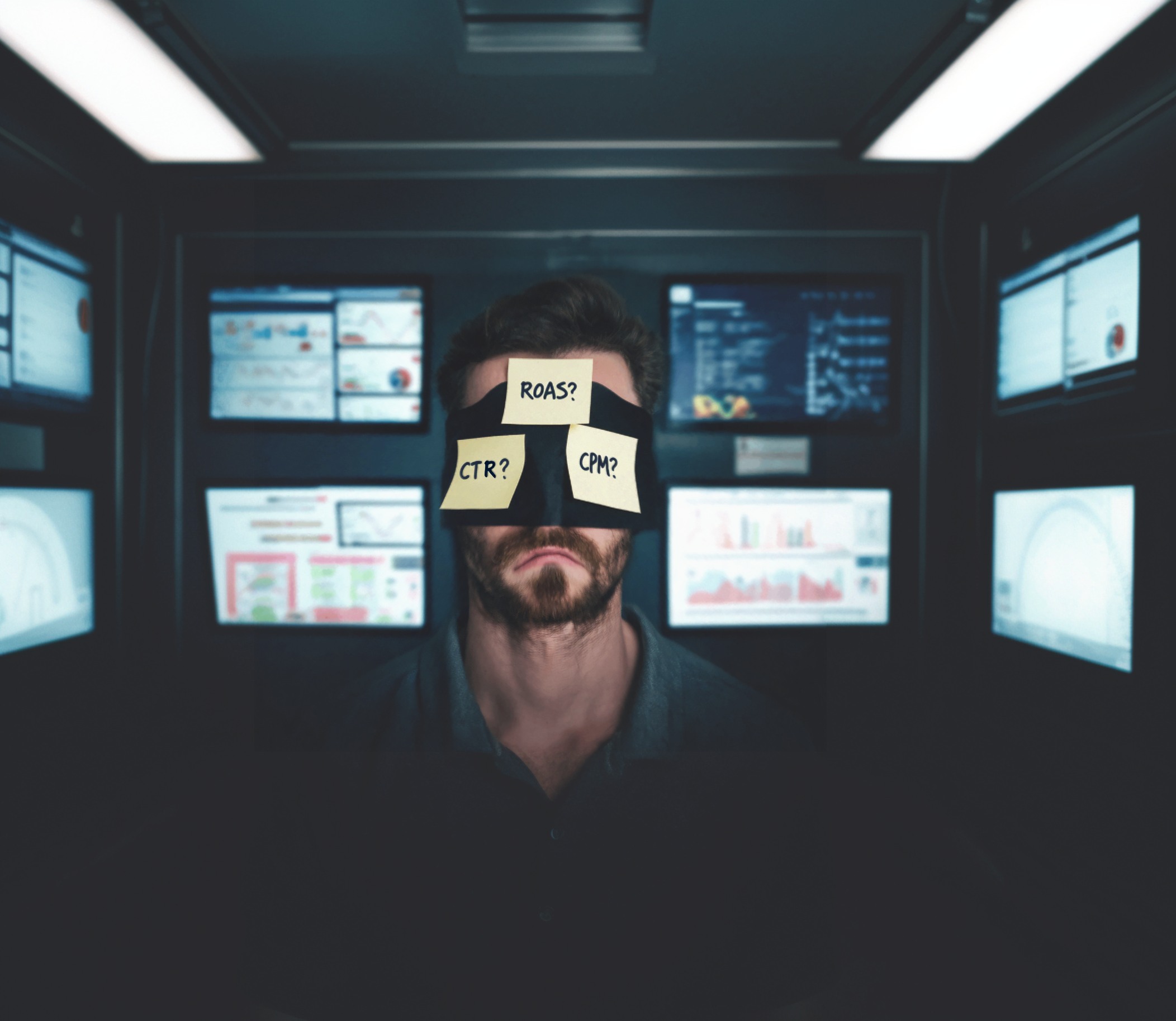 Abstract neon server lights